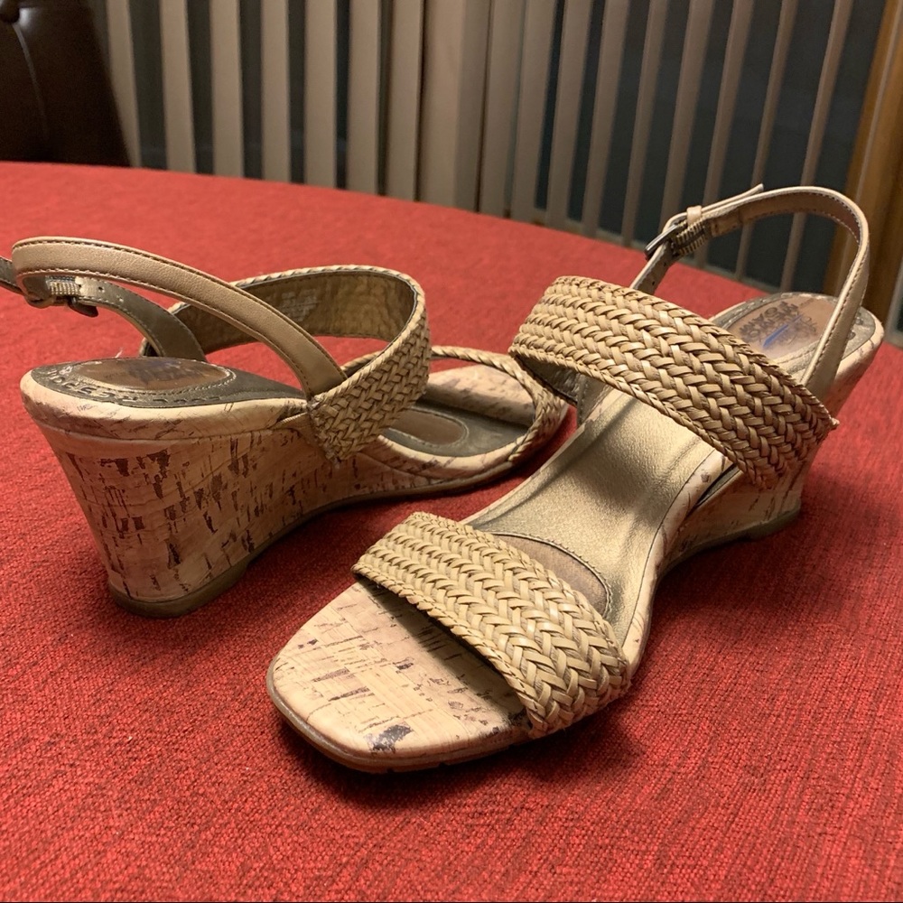 Life Stride Sandal Cork Wedge Velocity Memory Foam